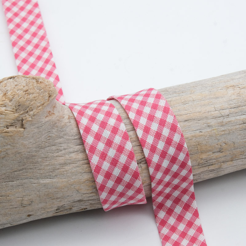 18mm Fuchsia Vichy Biais - Maison Klem